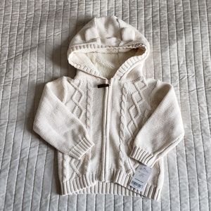 Carters Cable Knit Zip Up Hoody Sweater